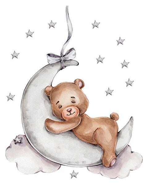 Παιδικά Αυτοκόλλητα Τοίχου Sipo Teddy Bear On The Moon SIP-WS63026