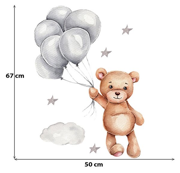 Παιδικά Αυτοκόλλητα Τοίχου Sipo Teddy Bear With Balloons SIP-WS63036