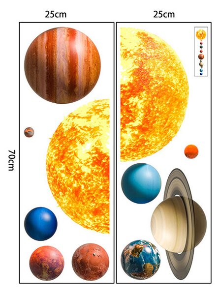 Παιδικά Αυτοκόλλητα Τοίχου Sipo Planets SIP-WS63039
