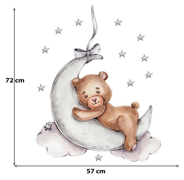 Παιδικά Αυτοκόλλητα Τοίχου Sipo Teddy Bear On The Moon SIP-WS63026