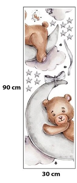 Παιδικά Αυτοκόλλητα Τοίχου Sipo Teddy Bear On The Moon SIP-WS63026
