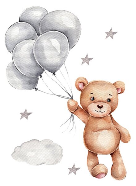 Παιδικά Αυτοκόλλητα Τοίχου Sipo Teddy Bear With Balloons SIP-WS63036