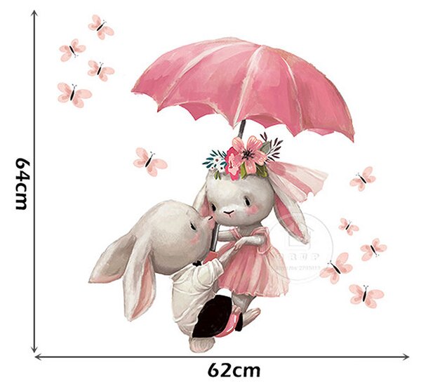 Παιδικά Αυτοκόλλητα Τοίχου Sipo Bunnies With Umbrella SIP-WS63033