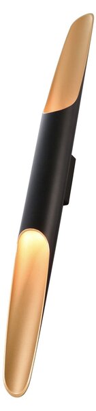 Deko-Light Φωτιστικό τοίχου Apodis LED, μαύρο/χρυσό, ύψος 80 cm, μεταλλικό dim, ρυθμιζόμενος, Μαύρο, Σαλόνι / τραπεζαρία, Μέταλλο, σύγχρονο