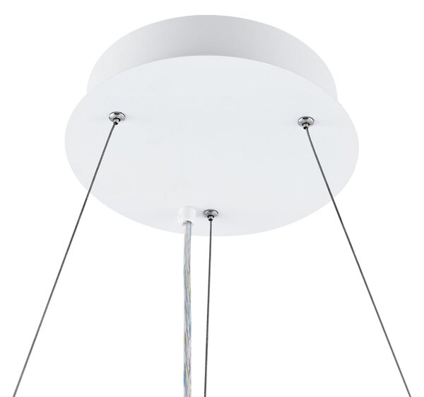 Deko-Light LED κρεμαστό φωτιστικό PANEL, λευκό, Ø 63 cm, μεταλλικό, CCT, αμυδρό, 50 W, ρυθμιζόμενος, Λευκό, Μελέτη / Γραφείο, Αλουμίνιο, σύγχρονο