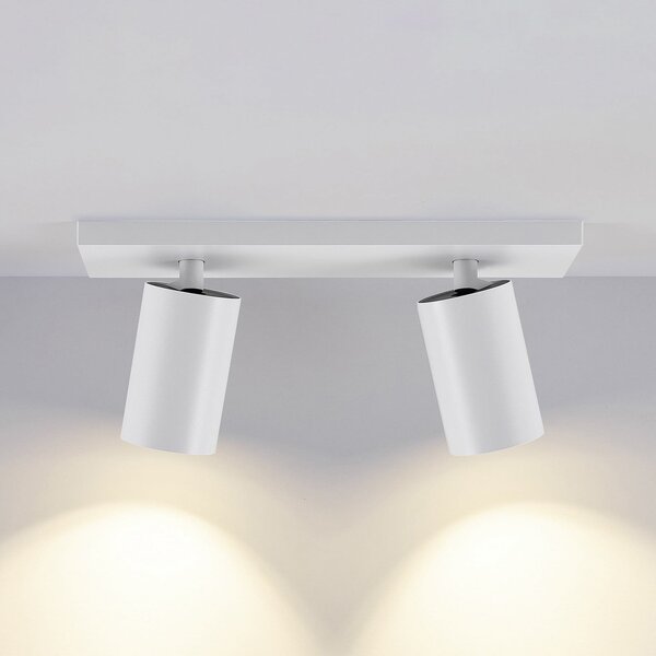Deko-Light CAN TILT προβολέας οροφής, λευκός, 31 x 9 cm, 2-φωτο, μεταλλικό GU10, ρυθμιζόμενος, Λευκό, Σαλόνι / τραπεζαρία, Αλουμίνιο, Ημικυκλική οροφή με απόσταση
