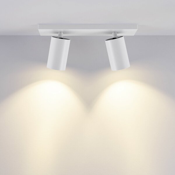Deko-Light CAN TILT προβολέας οροφής, λευκός, 31 x 9 cm, 2-φωτο, μεταλλικό GU10, ρυθμιζόμενος, Λευκό, Σαλόνι / τραπεζαρία, Αλουμίνιο, Ημικυκλική οροφή με απόσταση