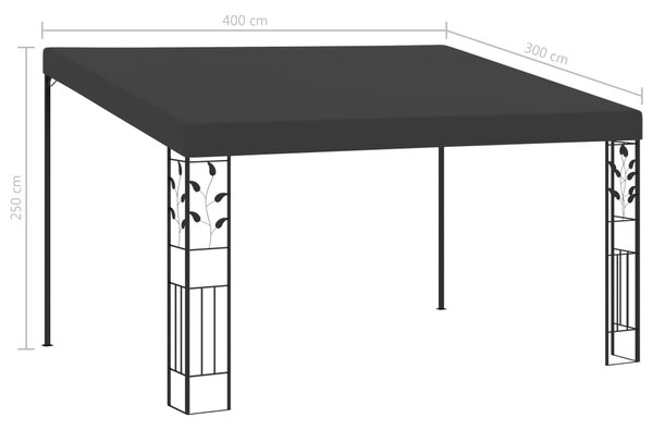 VidaXL Κιόσκι Επιτοίχιο Ανθρακί 4 x 3 x 2,5 μ