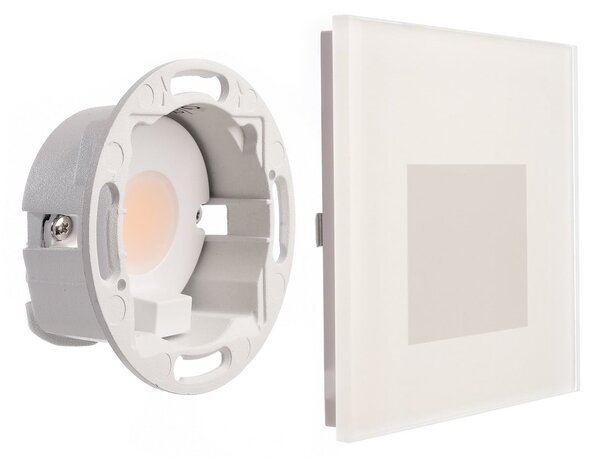 Deko-Light Εντοιχιζόμενο φωτιστικό τοίχου LED SET Alwaid, παγωμένο γυαλί, 8 x cm, 2.700 K, Λευκό, Διάδρομος, Γυαλί, σύγχρονο, Γωνιακά φωτιστικά
