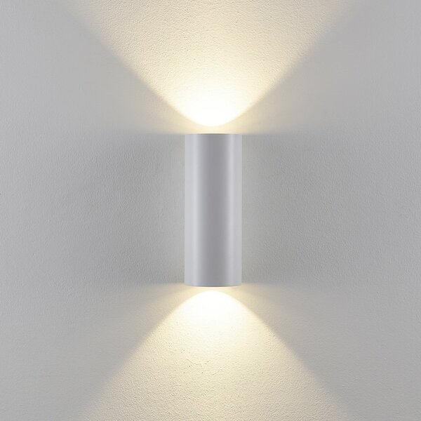 Deko-Light Εξωτερική λάμπα τοίχου CAN, λευκή, 2-φωτιστική, Ø 8 cm, IP65, μεταλλική, GU10, ρυθμιζόμενος, Λευκό, Αλουμίνιο