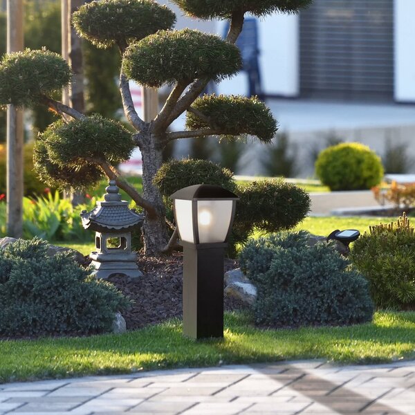Searchlight Φωτιστικό κολωνάκι Seattle, IP44, μαύρο, ύψος 73 cm, μεταλλικό, ρυθμιζόμενος, Μαύρο, Αλουμίνιο