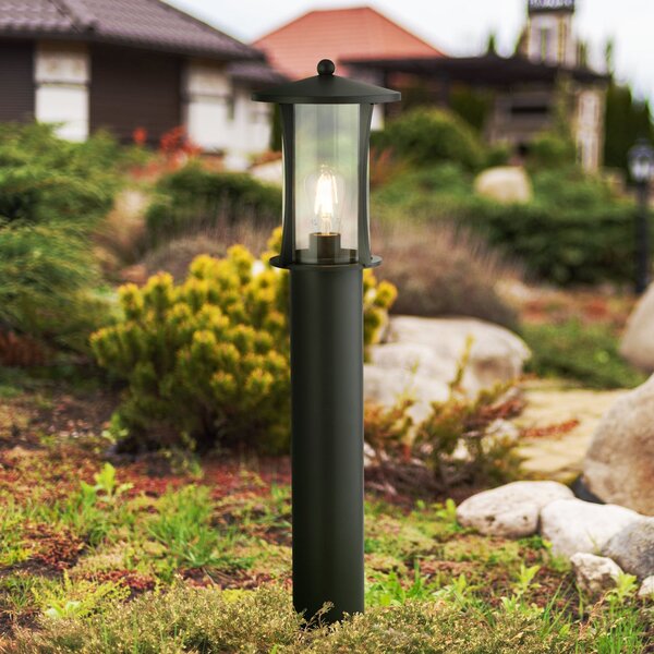 Searchlight Φωτιστικό κολωνάκι παγόδα, IP44, μαύρο, ύψος 73 cm, μεταλλικό, ρυθμιζόμενος, Μαύρο, Αλουμίνιο