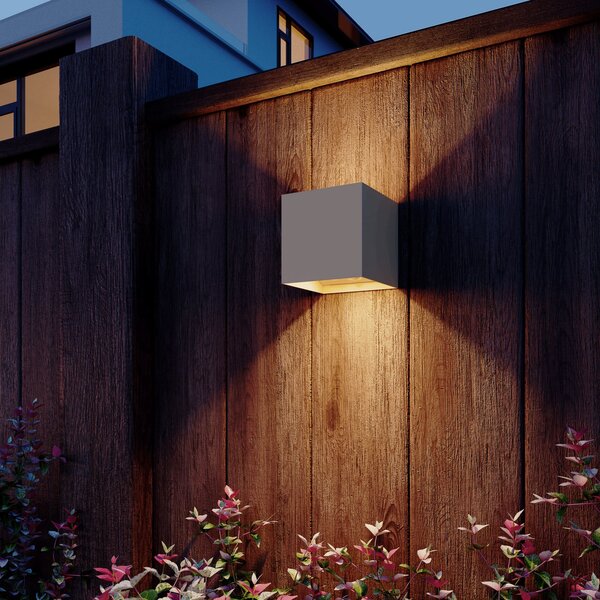 Calex LED μπαταρία αισθητήρα εξωτερικού τοίχου Volterra, άμμος, IP44, Μπεζ, Σαλόνι / τραπεζαρία, Αλουμίνιο, σύγχρονο, Πρίζα τοίχου πάνω/κάτω