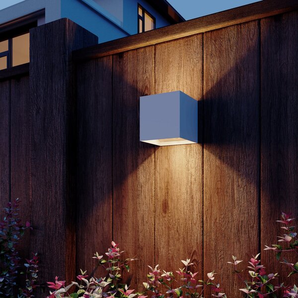 Calex LED μπαταρία αισθητήρα εξωτερικού τοίχου Volterra, λευκό, IP44, Λευκό, Σαλόνι / τραπεζαρία, Αλουμίνιο, σύγχρονο, Πρίζα τοίχου πάνω/κάτω