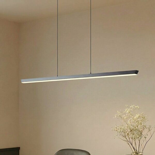 Lucande LED κρεμαστή λάμπα Solvar, 117 cm, μαύρη, CCT, ρυθμιζόμενη ένταση, ρυθμιζόμενος, Μαύρο, Σαλόνι / τραπεζαρία, Μέταλλο, σύγχρονο