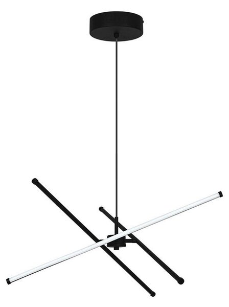 Viokef LED κρεμαστή λάμπα Sandy, μήκος 60 cm, μαύρο, μέταλλο, Μαύρο, Σαλόνι / τραπεζαρία, Αλουμίνιο, σύγχρονο