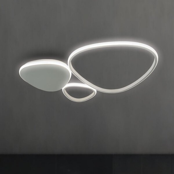 Viokef Φωτιστικό οροφής LED Helix, ασημί, μήκος 62 cm, μέταλλο, Μεταλλικό, Σαλόνι / τραπεζαρία, Αλουμίνιο, σύγχρονο