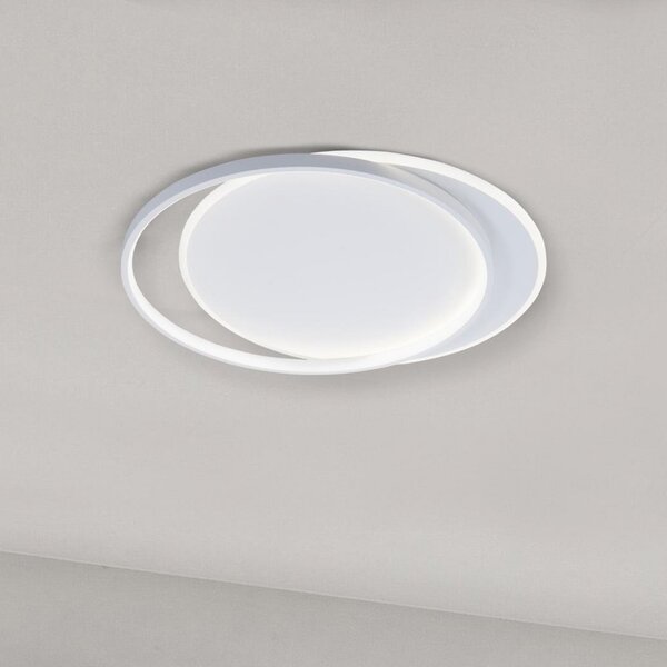 Viokef LED φωτιστικό οροφής Evelyn, λευκό, μήκος 55 cm, μέταλλο, Λευκό, Σαλόνι / τραπεζαρία, Αλουμίνιο, σύγχρονο