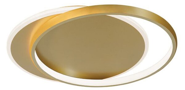 Viokef LED φωτιστικό οροφής Evelyn, χρυσό, μήκος 55 cm, μέταλλο, Χρυσό / Ορείχαλκου, Σαλόνι / τραπεζαρία, Αλουμίνιο, σύγχρονο