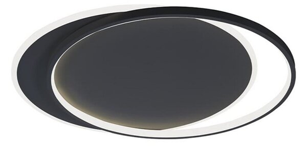 Viokef LED φωτιστικό οροφής Evelyn, μαύρο, μήκος 55 cm, μέταλλο, Μαύρο, Σαλόνι / τραπεζαρία, Αλουμίνιο, σύγχρονο