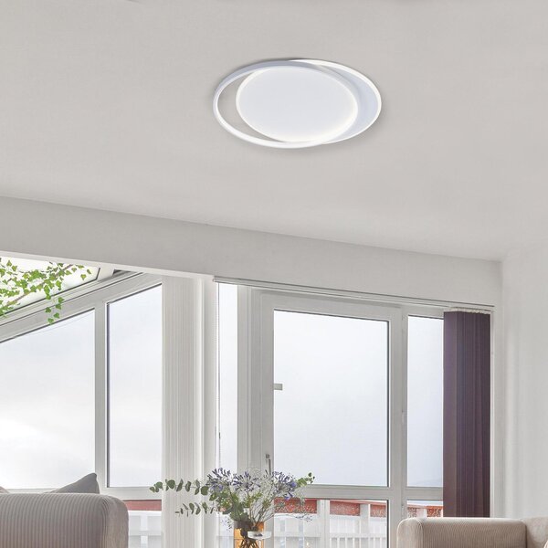 Viokef LED φωτιστικό οροφής Evelyn, λευκό, μήκος 55 cm, μέταλλο, Λευκό, Σαλόνι / τραπεζαρία, Αλουμίνιο, σύγχρονο