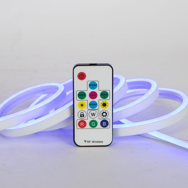 Ταινία Neon Flex LED 500εκ. Με 480 Λαμπάκια Τροφοδοσίας & Τηλεχειριστήριο Eurolamp 600-23211