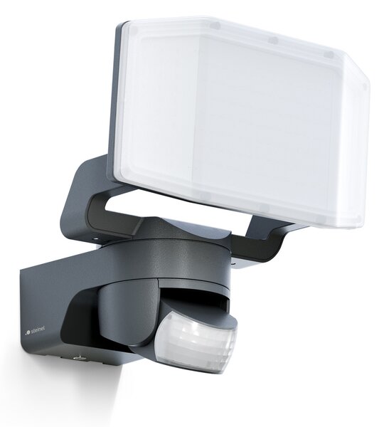 STEINEL LED εξωτερικός προβολέας τοίχου XLED Protect S, ανθρακί, Μαύρο, Πλαστικό, σύγχρονο