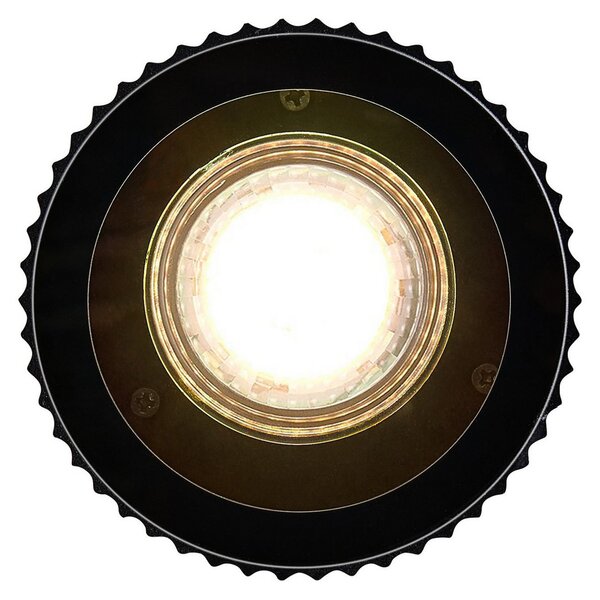 Nordlux Φωτιστικό οροφής Kyklop Ripple, μαύρο, αλουμίνιο, GU10, ρυθμιζόμενος, Μαύρο, Αλουμίνιο, σύγχρονο