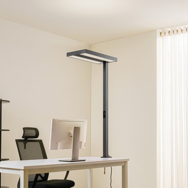 Arcchio LED-Büro-Klemmleuchte Logan μαύρο, ρυθμιζόμενο, αισθητήρας, ρυθμιζόμενος, Μαύρο, Μελέτη / Γραφείο, Αλουμίνιο, σύγχρονο