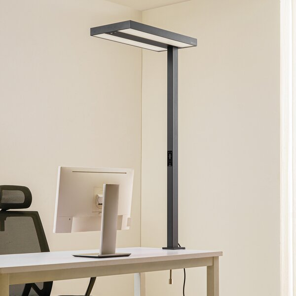 Arcchio LED-Büro-Klemmleuchte Logan μαύρο, ρυθμιζόμενο, αισθητήρας, ρυθμιζόμενος, Μαύρο, Μελέτη / Γραφείο, Αλουμίνιο, σύγχρονο