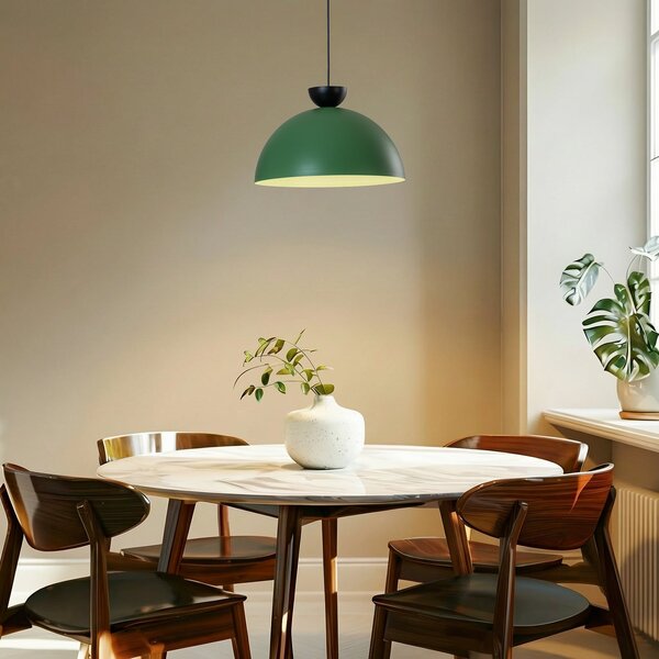 EMIBIG LIGHTING Κρεμαστή λάμπα Lunaro, πράσινη, Ø 40 cm, μέταλλο, ρυθμιζόμενος, Πράσινο, Σαλόνι / τραπεζαρία, Μέταλλο, σύγχρονο