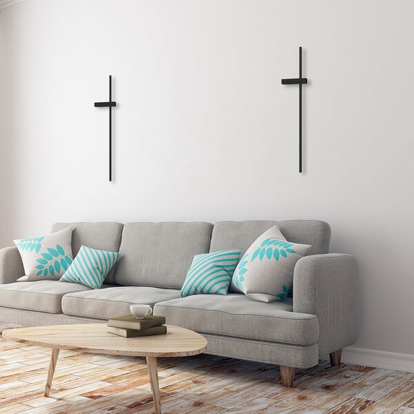 Milagro Lighting LED φωτιστικό τοίχου Vision, ύψος 90 cm, μέταλλο, μαύρο, 3.000 K, Μαύρο, Σαλόνι / τραπεζαρία, Μέταλλο, σύγχρονο, Γωνιακός τοίχος