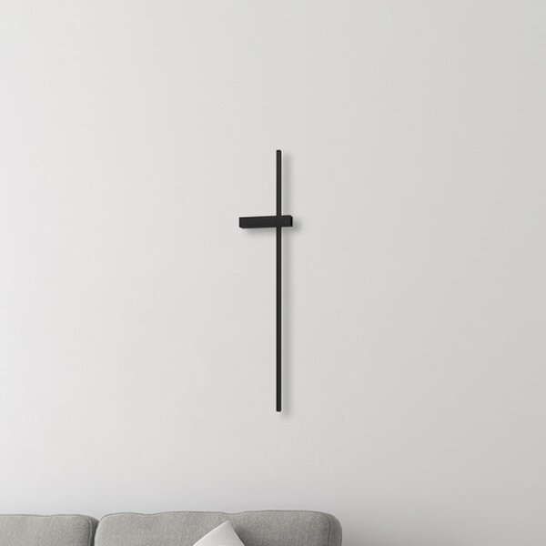 Milagro Lighting LED φωτιστικό τοίχου Vision, ύψος 90 cm, μέταλλο, μαύρο, 3.000 K, Μαύρο, Σαλόνι / τραπεζαρία, Μέταλλο, σύγχρονο, Γωνιακός τοίχος