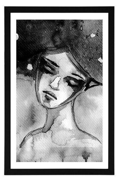 Αφίσα φεγγαρόλουστη νεράιδα σε ασπρόμαυρο
