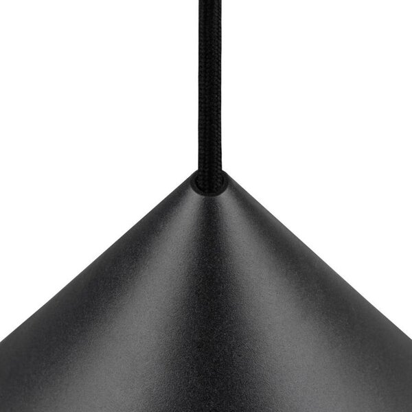 SLV Κρεμαστή λάμπα Magico, Ø 38 cm, μαύρο ματ, μέταλλο, ρυθμιζόμενος, Μαύρο, Σαλόνι / τραπεζαρία, Αλουμίνιο, σύγχρονο