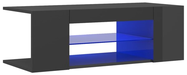 VidaXL Έπιπλο Τηλεόρασης με LED Γυαλιστερό Γκρι 90x39x30 εκ