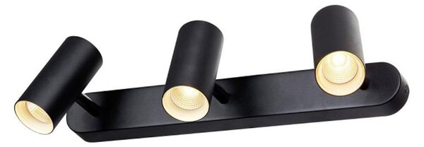 SLV LED σποτ οροφής Noblo, 2.700 K, μαύρο, μήκος 40 cm, ρυθμιζόμενος, Μαύρο, Σαλόνι / τραπεζαρία, Αλουμίνιο, σύγχρονο