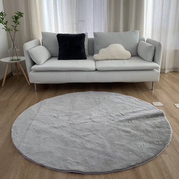 Στρογγυλό Χαλί Γούνινο (Φ160) Anna Riska Felicity Silver Grey