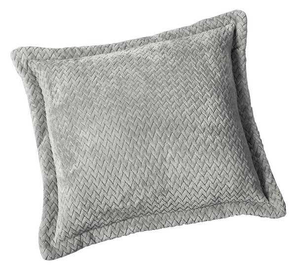 Κουβέρτα Fleece Υπέρδιπλη (220x240) + Διακοσμητική Μαξιλαροθήκη (Σετ) Guy Laroche Rombus Silver