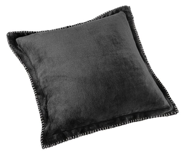 Κουβέρτα Fleece Υπέρδιπλη (220x240) + Διακοσμητική Μαξιλαροθήκη (Σετ) Guy Laroche Velvet Anthracite