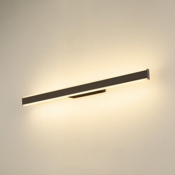 SLV LED απλό φωτιστικό τοίχου μπάνιου One Linear, 70 cm, μαύρο, CCT, ρυθμιζόμενος, Μαύρο, Μπάνιο, Αλουμίνιο, σύγχρονο