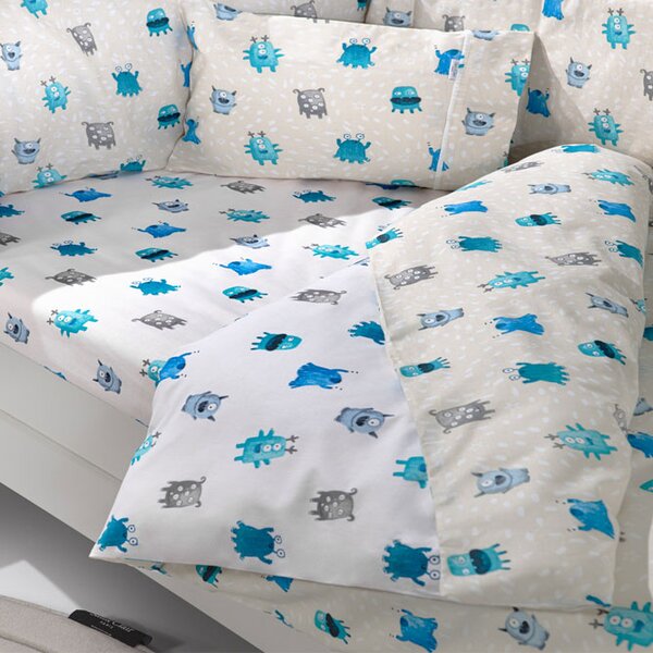 Σεντόνια Κούνιας (Σετ 3τμχ) Saint Clair Monsters Blue
