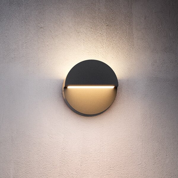Philips LED φωτιστικό εξωτερικού χώρου Valor UE, ανθρακί, αλουμίνιο, IP44, Μαύρο, Αλουμίνιο, σύγχρονο, Πρίζα τοίχου κάτω