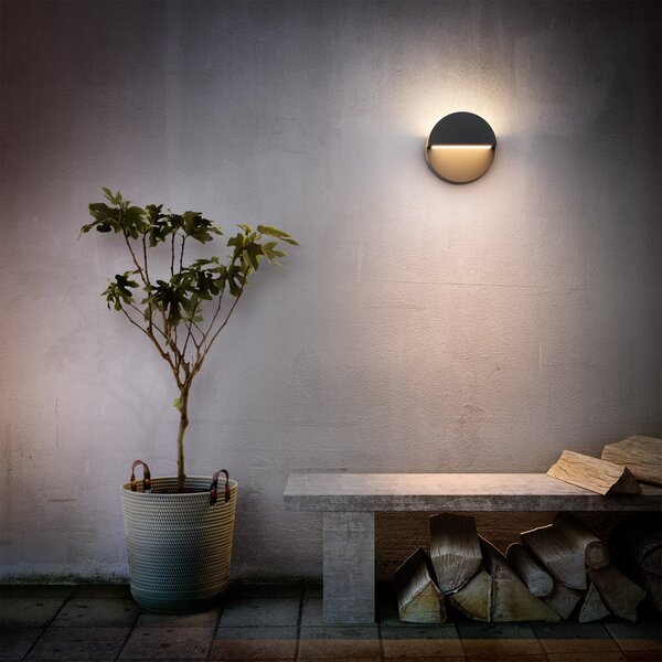 Philips LED φωτιστικό εξωτερικού χώρου Valor UE, ανθρακί, αλουμίνιο, IP44, Μαύρο, Αλουμίνιο, σύγχρονο, Πρίζα τοίχου κάτω