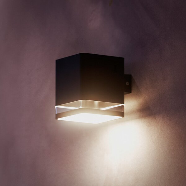 Philips LED ηλιακό φωτιστικό εξωτερικού χώρου Virona, μαύρο, IP44, Μαύρο, Πλαστικό, σύγχρονο, Ηλιακά φώτα