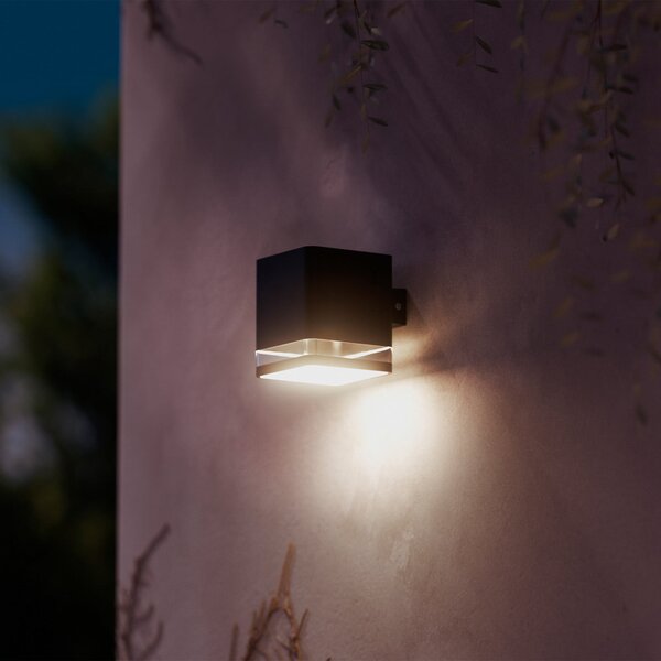 Philips LED ηλιακό φωτιστικό εξωτερικού χώρου Virona, μαύρο, IP44, Μαύρο, Πλαστικό, σύγχρονο, Ηλιακά φώτα