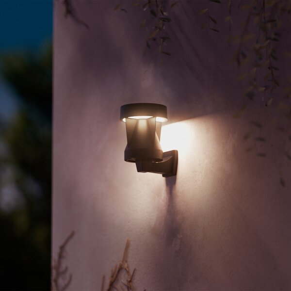 Philips LED ηλιακό φωτιστικό εξωτερικού χώρου Avery, μαύρο, IP44, Μαύρο, Πλαστικό