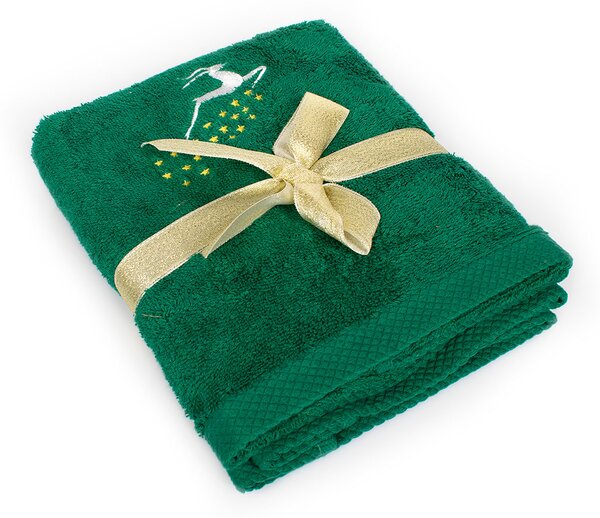 Χριστουγεννιάτικες Πετσέτες (Σετ 2τμχ) Dimcol Reindeer Green