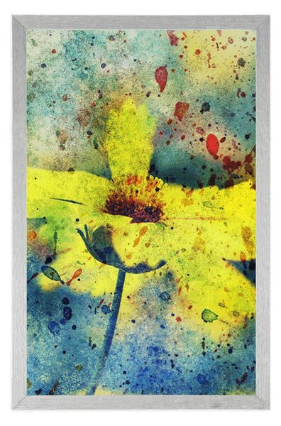 Αφίσα κίτρινο λουλούδι με vintage αίσθηση