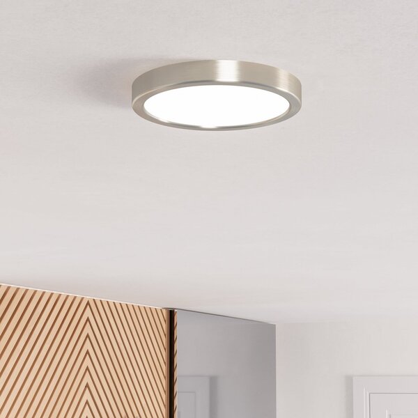 EGLO connect Έξυπνο φωτιστικό LED Fueva 6-Z, γκρι, Ø 21cm, ρυθμιζόμενος, Γκρι, Σαλόνι / τραπεζαρία, Πλαστικό, σύγχρονο